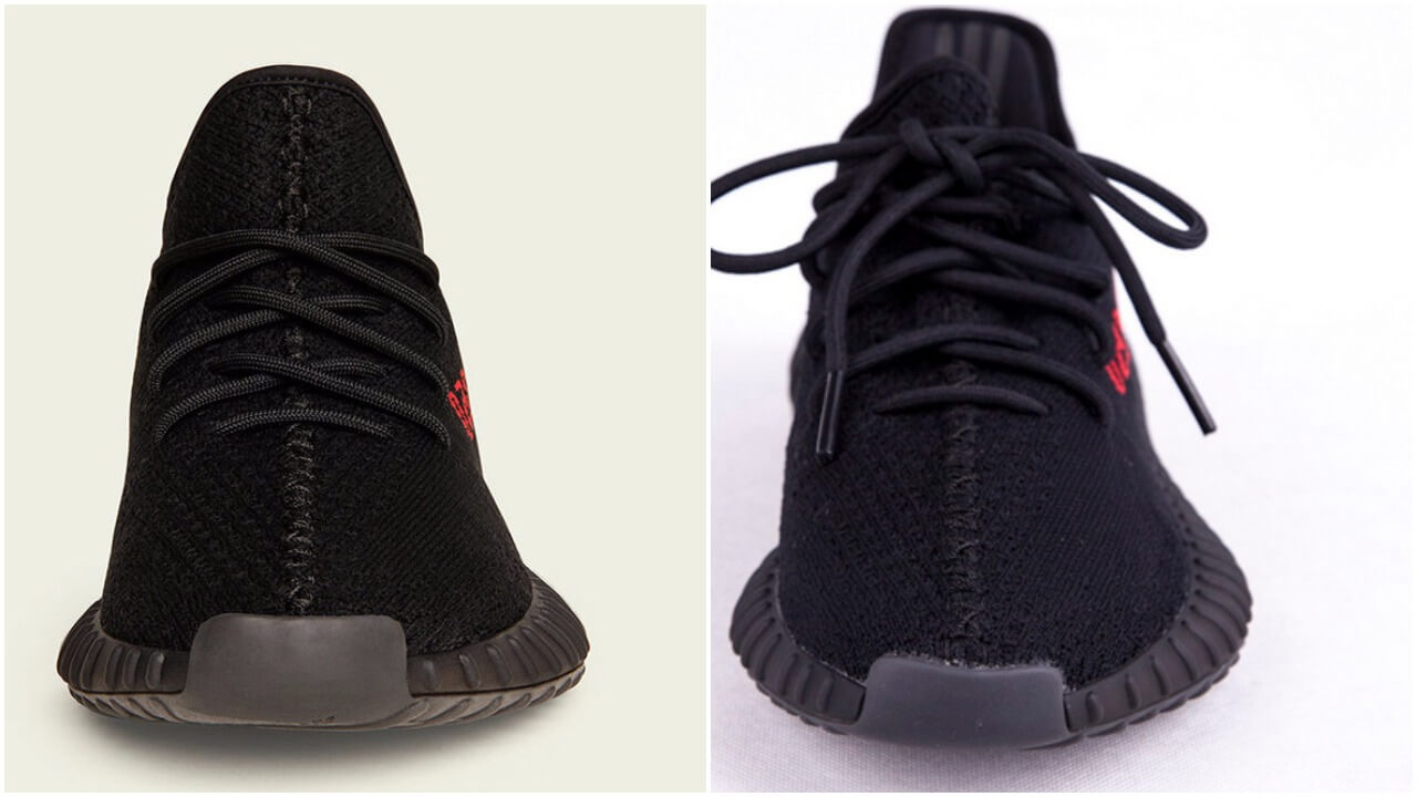 yeezy black with red letters