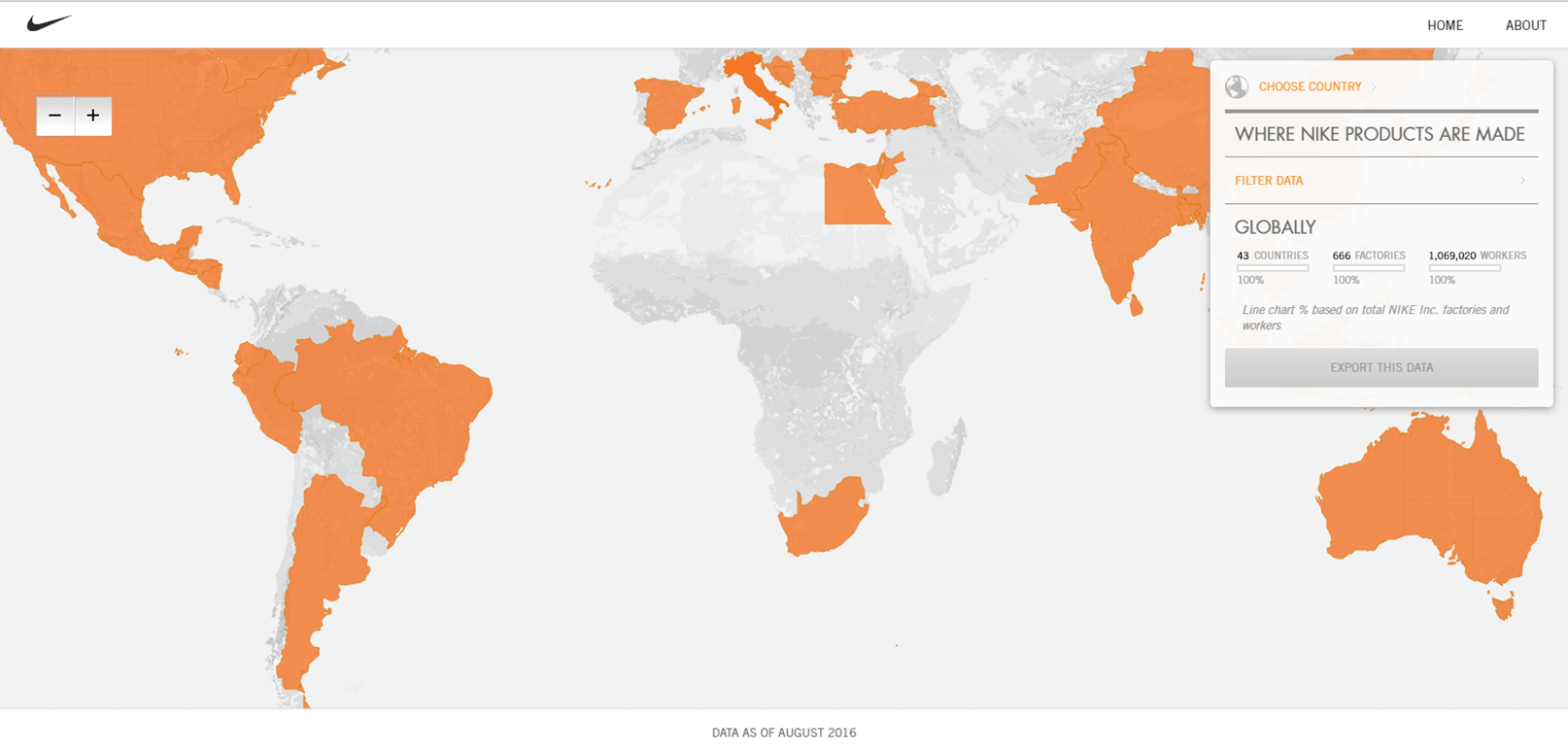 Nike Sustainability – Interactive Map 