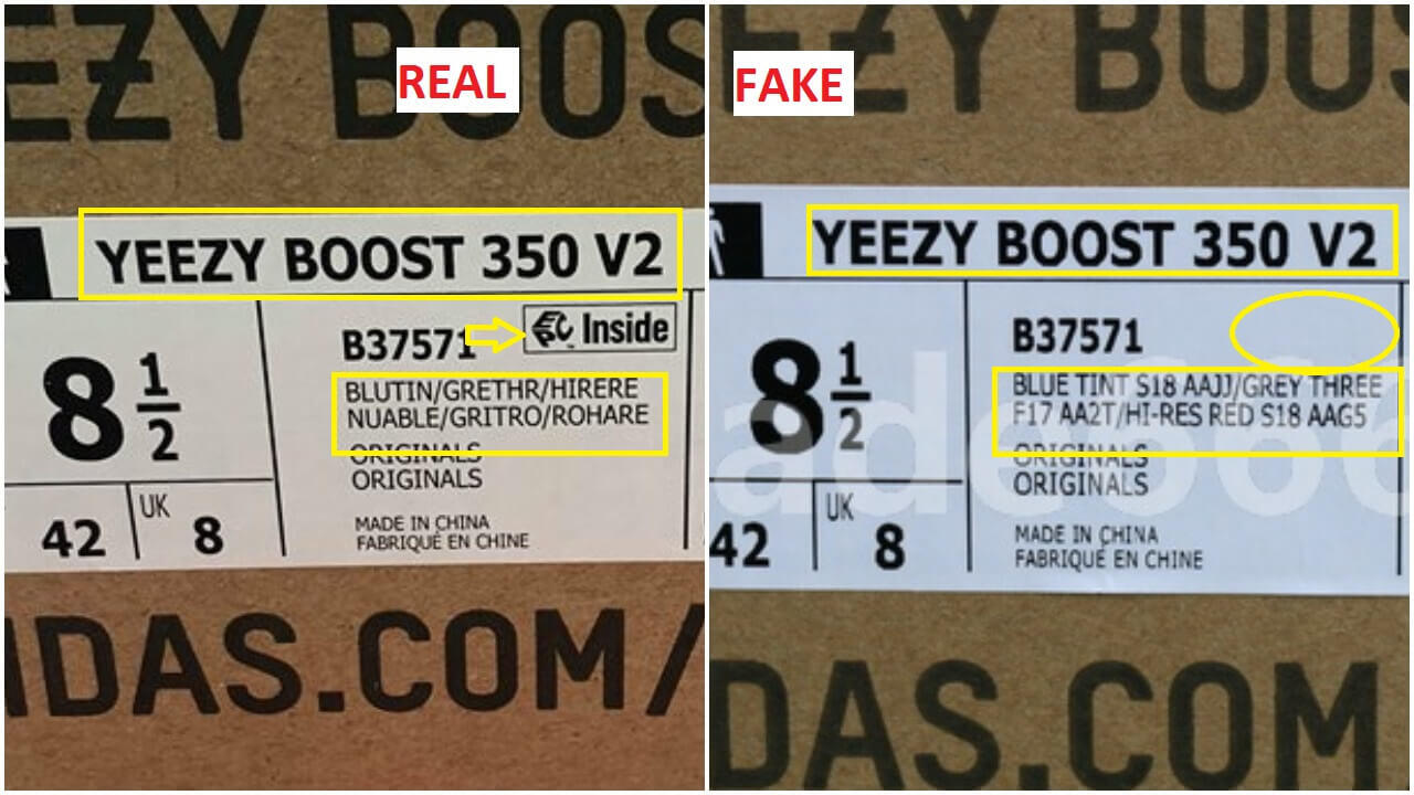 real yeezy tag inside