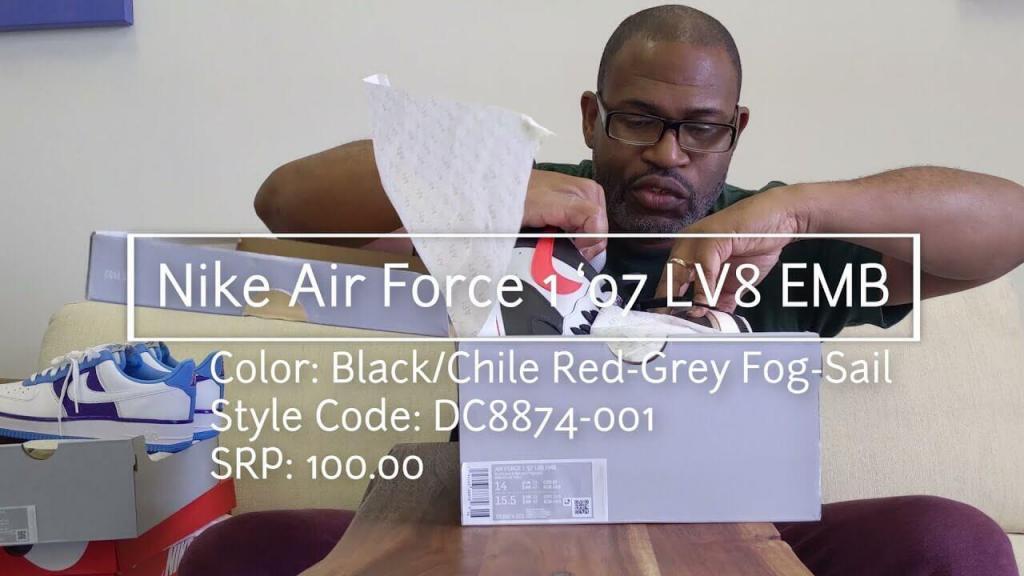 NBA x Nike Air Force 1 07 LV8 Black/Grey Fog/Chile Red DC8874-001